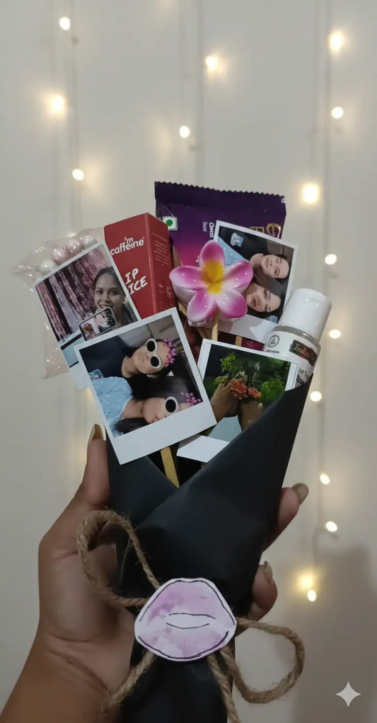 Custom Photo & Beauty Care Gift Hamper | Personalized Surprise Box with Photos, Chocolates & Cosmetics | Unique Gift for Her, Girlfriend, Sister, Best Friend